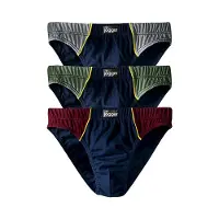 Le jogger Slip , Herren, Gr. 6, 6 Stk., blau (marine, grau), Jersey, Obermaterial: 100% Baumwolle, unifarben, körpernah, Unterhosen Slip, mit kontrastfarbenen Highlights