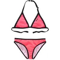 Bench Triangel-Bikini ., Jungen, Gr. 146/152, N-Gr, pink (pink, schwarz), Polyamid, Colorblocking, unifarben mit Farbeinsatz, Bikini-Sets Triangel-Bikini, mit Logoprint an Top und Hose