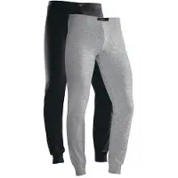 H.I.S. Lange Unterhose H.I.S, Herren, Gr. XS, 2 Stk., grau (grau, meliert, schwarz), Jersey, Obermaterial: 95% Baumwolle, 5% Elasthan, unifarben, körpernah, Unterhosen Lange Unterhose, mit Bündchen am Bein