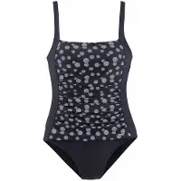 LASCANA Badeanzug , Damen, Gr. 52, Cup C, blau (marine, weiß), Polyamid, gepunktet, Badeanzüge Badeanzug, im modischen Design mit Shaping-Effekt