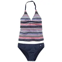 s.Oliver Tankini "Barcelona Kids", Jungen, Gr. 170/176, N-Gr, bunt (blau, rosé, gestreift), Polyamid, Colorblocking, Bikini-Sets Tankini, im frechen Streifen-Look