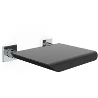 Emco Wandklappsitz SYSTEM 2 m SiFl aus Polyethanschaum schwarz chrom