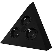 Thebo 17588/200/2C Küchen-Ecksteckdose Schwarz 2-fach 288 mm