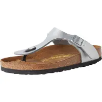 Birkenstock GIZEH Birko-Flor Damen-Pantoletten in Silber – schmale Weite