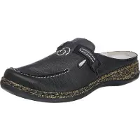 Rieker Damenschuhe Pantoletten Clogs Hausschuh Schwarz Freizeit