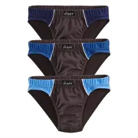 Le jogger Slip , Herren, Gr. 8, 6 Stk., Jersey, grau (grau, blau), Jersey, Obermaterial: 100% Baumwolle, unifarben, körpernah, Unterhosen Slip, mit kontrastfarbenen Highlights