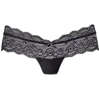LASCANA Panty , Damen, Gr. 44/46, schwarz, Spitze, Obermaterial: 90% Polyamid, 10% Elasthan, eng, Unterhosen Panty, Dessous aus Spitze
