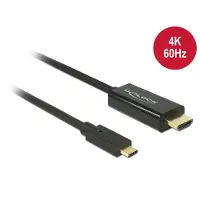 DeLOCK 85291, 2 m, USB Typ-C, HDMI, Stecker, Stecker, Gold