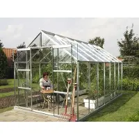 Vitavia Gewächshaus "Mars 11500", silber (silberfarben), B:257cm H:231,8cm T:445cm, Gewächshäuser, Gewächshaus, Alu-Profile, 3 mm Einscheibensicherheitsglas