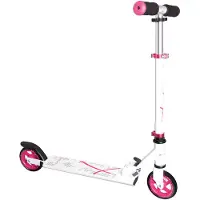 Muuwmi Aluminium Scooter – Tretroller, 125 mm, ABEC 5, , höhenverstellbar, weiß-pink
