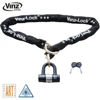 Vinz Kungur Kettenschloss ø10mm | ART 3 Zertifikat | Schloss für Roller Scooter Motorrad Moped E-Bike & hochwertiges Fahrrad | sicheres Rollerschloss Kette Loop U-Lock | 100-300 cm x (100cm)