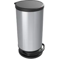 Rotho Treteimer 30 l PASO, Farbe:Silber metallic