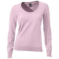 Linea Tesini By Heine Rundhalspullover "Rundhals-Pullover", Damen, Gr. 42, rosa (rosé), 100% Baumwolle, , unifarben, Pullover Rundhalspullover