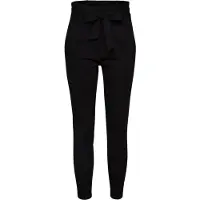 Vero Moda Jogger Pants "VMEVA PAPERBAG", Damen, Gr. S, Länge 32, schwarz, Milano Rib, Obermaterial: 65% Viskose, 30% Elasthan, 5% Nylon, unifarben, knöchelfrei, Hosen Jogger Pants