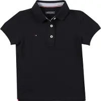 Tommy Hilfiger Poloshirt , Jungen, Gr. 3/98, blau (marine), Piqué, Obermaterial: 96% Baumwolle, 4% Elasthan, Basic schmal, Rippbündchen, Shirts Poloshirt