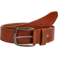 Jack & Jones Ledergürtel "JACPAUL LEATHER BELT NOOS", Herren, Gr. 95, braun (cognac), Leder, unifarben, Gürtel Ledergürtel