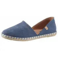 Verbenas Espadrille "CARMEN SERRAJE", Damen, Gr. 35, ungefüttert, blau (royalblau), Veloursleder, Schuhe Espadrille, Sommerschuh, Schlappen mit Jute-Rahmen