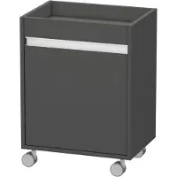 Duravit Ketho Rollcontainer, 500x670x360 mm, eine Tür, Anschlag links, KT2530L4949, Farbe: Graphit Matt Dekor