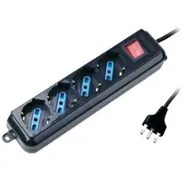 Atlantis Land Land P011-SL3004P-B Überlastschutz Schwarz 4 Steckdose(n) AC 1,5 m