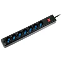 Atlantis Land P011-SL3007-B, 7 AC-Ausgänge, 16 A, 2500 W, Schwarz, 1,5 m