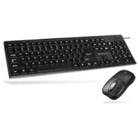 Atlantis Land Keyboard combo Kit, Volle Größe (100%), Kabelgebunden, USB, QWERTY, Schwarz, Maus enthalten