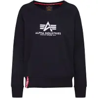 Alpha industries Sweater "New Basic Sweatshirt BL W", Damen, Gr. S, schwarz, Obermaterial: 80% Baumwolle, 20% Polyester, regular fit, Sweatshirts Sweater