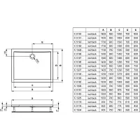 Ideal standard Ultra Light Rechteck-Brausewanne, Weiß (Alpin), K518801, Ausführung: 1600x900x45 mm