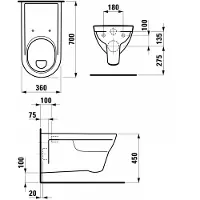 Laufen H8209530000001 F-WC wandh. barr-frei PRO LIBERTY