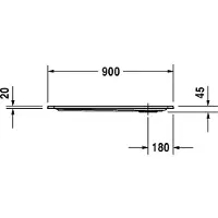 Duravit Rechteck-Duschwanne Starck Slimline 90x75x4,5cm, weiß