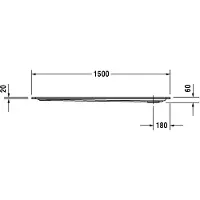 Duravit Starck Slimline Rechteck Duschwanne, 1500x750mm, weiß, 720128000000000, Farbe: Weiß