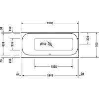 Duravit 700308000000000 Badewanne Happy D.2 1600x700mm