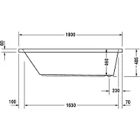 Duravit Badewanne Starck 180 x 90 x 48,5 cm Einbauversion, 1 RS, weiß, 700050000000000