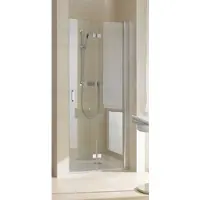 Kermi Pendel-Falttür DIGA 2DR 09020, DI2DR09020VAK, Farbe: Silber Hochglanz Echtglas klar