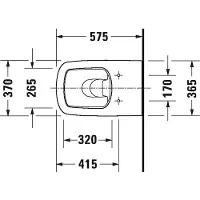 Duravit Stand-WC DuraStyle back to wall 57cm Tiefspüler, Abgang: waagerecht, 2150090000, Farbe: Weiß