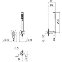 Dornbracht VAIA Schlauchbrausegarnitur mit Einzelrosetten, 27808809-06, Farbe: Platin Matt