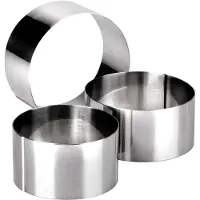 Ibili Set mit 3 -Classic Gebäckringen, Edelstahl, 7-8-10/4,5 cm, Silber