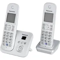 Panasonic KX-TG6822 Strahlungsarmes Schnurlostelefon mit Anrufbeantworter, Rufnummernanzeige, 15h Sprechzeit, 7 Tage Standby, Freisprechfunktion, Babyfon-Funktion, DECT
