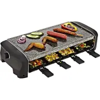 Princess 162830 Raclette 8 Stone Grill Party, 8 Person(en), Schwarz, Rechteckig, Stein, 240 x 210 mm, Drehregler