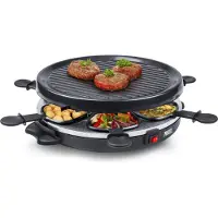 Princess 162725 Raclette 6 Grill Party, 6 Person(en), Schwarz, Rund, 300 x 300 mm, 800 W, 230 V