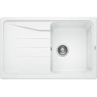 BLANCO SONA 45 S, SILGRANIT, weiß, ohne Ablauffernbedienung, reversibel, 450 mm Untermaß, Aufsatzwanne, Rechteckig, Silgranit, Weiß, 1 Becken, Rechteckig