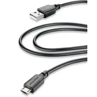 Cellularline Power Cable 200cm - MICRO USB, 2 m, USB A, Micro-USB B, Schwarz