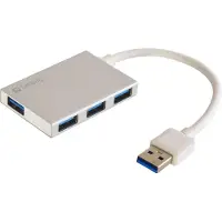 Sandberg USB 3.0 Pocket Hub 4 ports, USB 3.2 Gen 1 (3.1 Gen 1) Type-A, USB 3.2 Gen 1 (3.1 Gen 1) Type-A, 5000 Mbit/s, Weiß, Aluminium, RoHS