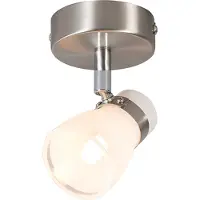 Reality Wandleuchte Sochaux Strahler 1-flammig G9-Fassung Schwenkbar Spot Glas Wandlampe Weiß Nickel matt