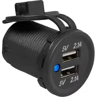 Pricenet USB-Anschluss, doppelte Unterputzmontage, Typ A, 2 x 2100 mA, 12 V/24 V, im Blister