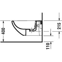 Duravit 2531150000 Wand-Bidet Architec 580 mm m.ÜL,