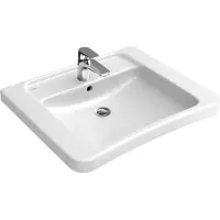 Villeroy & Boch ViCare Waschtisch, rechteck, 1 Hahnloch, ohne Überlauf, 650x550mm, 51786801, Farbe: Weiß
