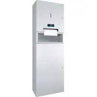 Wagner EWAR Kombinierter Elektrischer Papierrollenspender, Papierkorb für den Batteriebetrieb, zur Aufputzmontage, Matt geschliffen, 1 Papierrolle, 48 Liter Papiermüll, WP 5456
