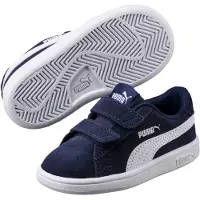 Puma Smash v2, Tennis, Uni, Schwarz, Weiß, Kind, Einfarbig, Klettverschluss