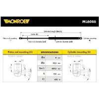 Monroe ML6086 Gasfeder Heckklappendämpfer für SUZUKI SWIFT III (MZ, EZ) 440mm