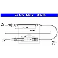 Ate Seilzug, Feststellbremse 24372707682 für VAUXHALL